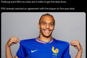 罗马诺：埃因霍温350万欧报价后卫西迪利亚，弗赖堡要价600万欧